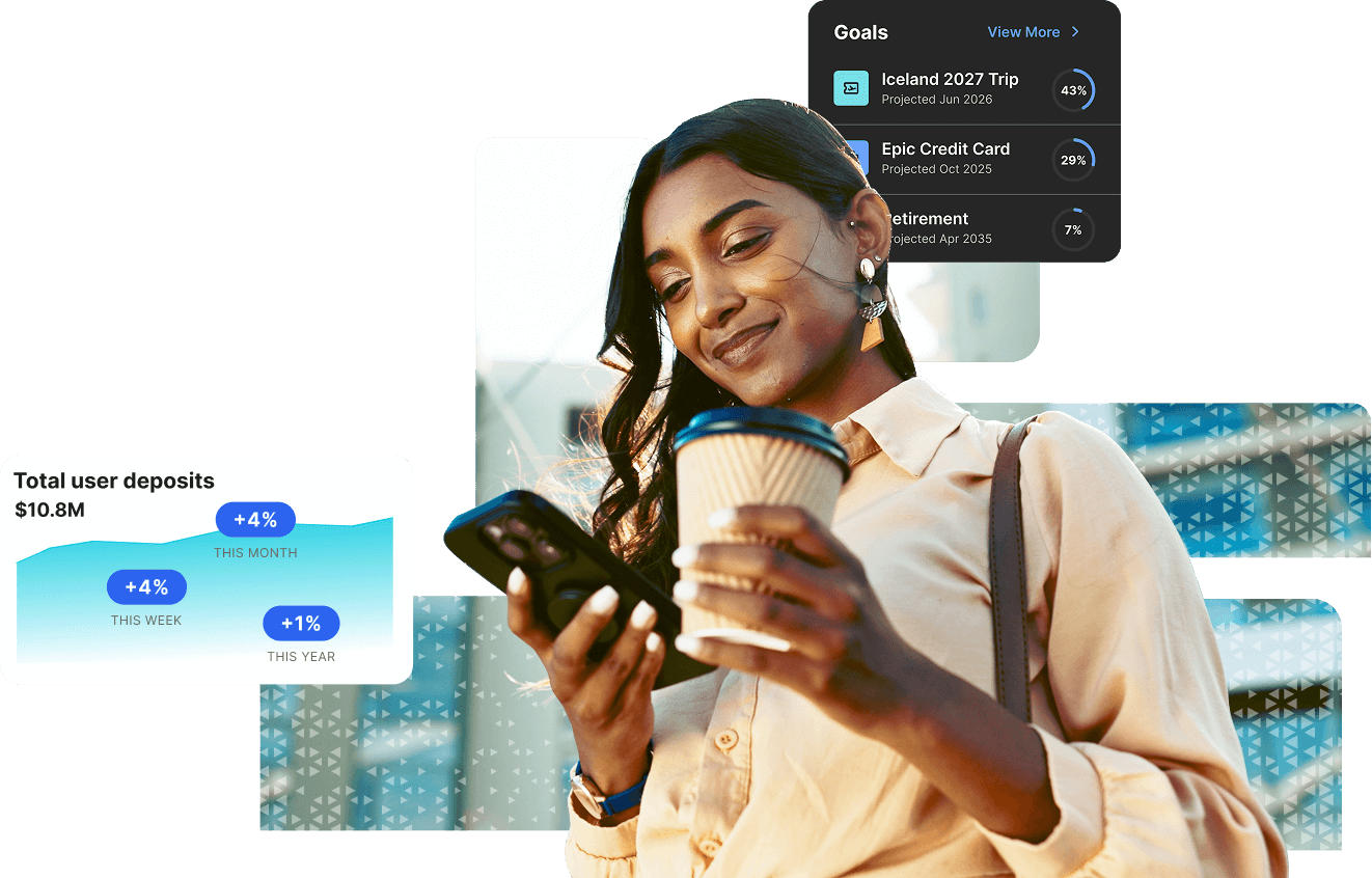 MX Platform Dashboard showing financial data and user financial goals